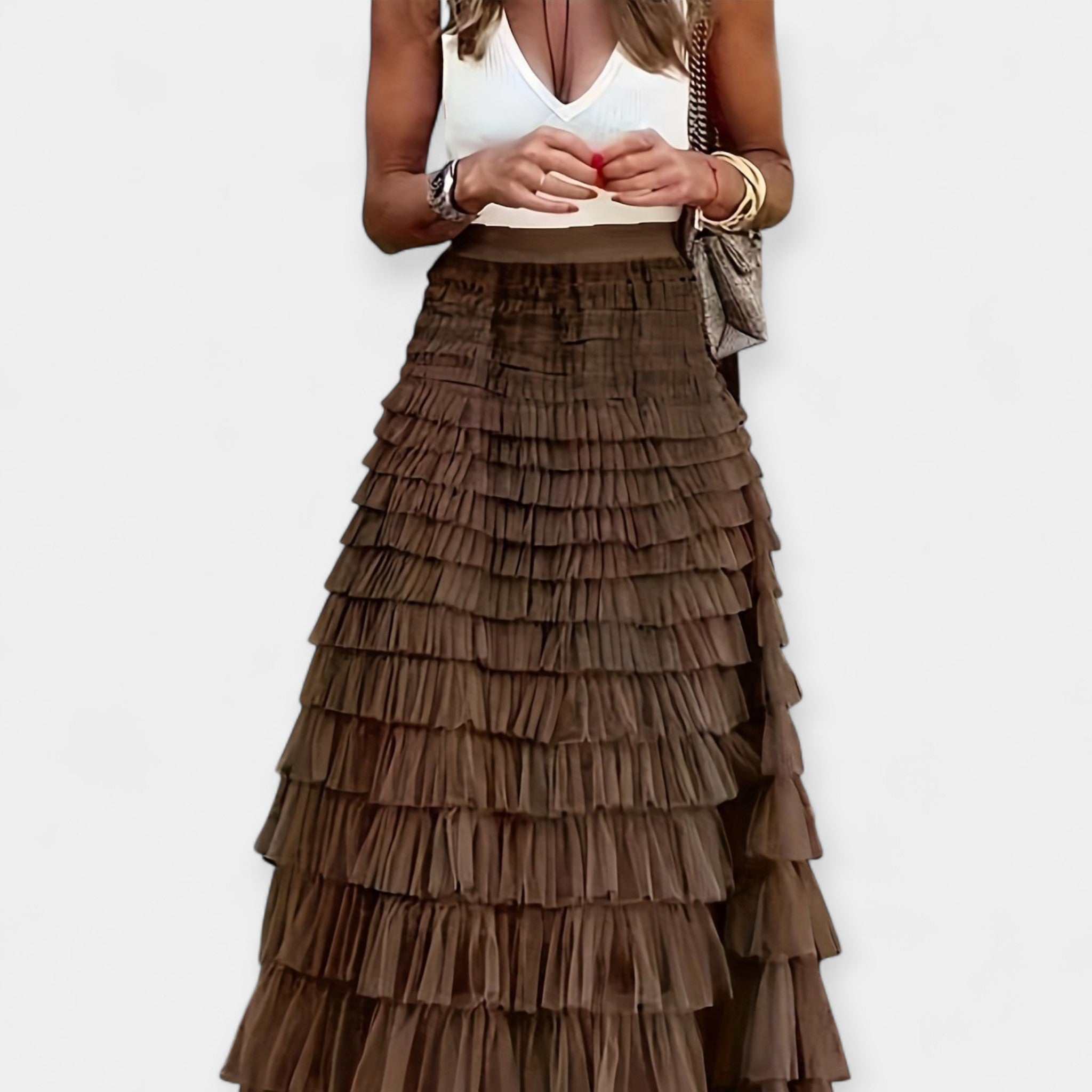Φούστα Boho με Σατέν Φινίρισμα