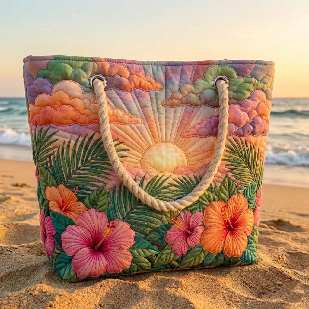 Τσάντα Παραλίας Patchwork Alba Tropicale – Χωρητική και Ελαφριά