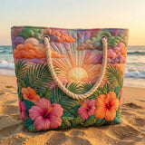 Τσάντα Παραλίας Patchwork Alba Tropicale – Χωρητική και Ελαφριά