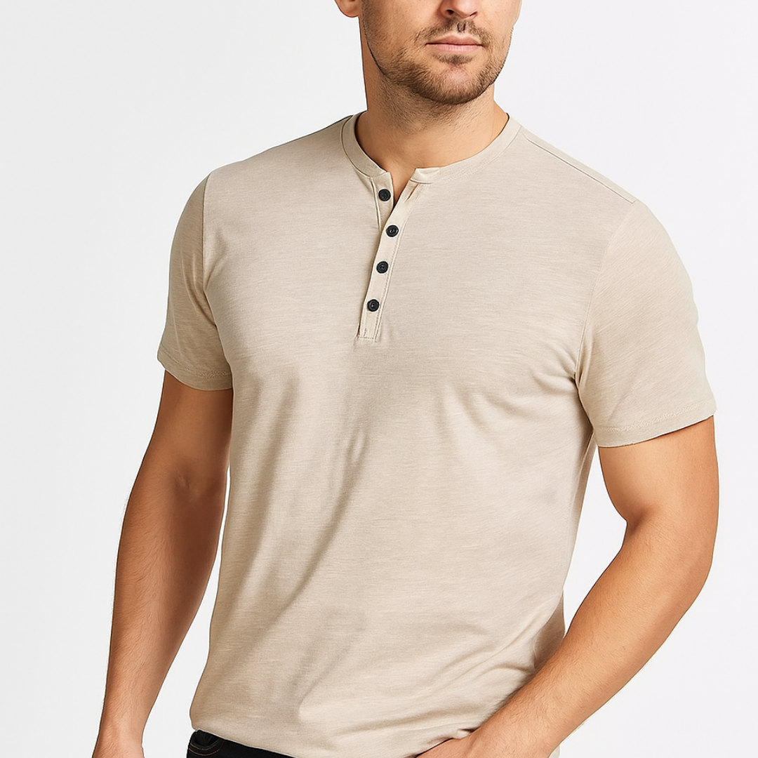 Καμπαρντίνα Henley - Γιακάς με Κουμπιά