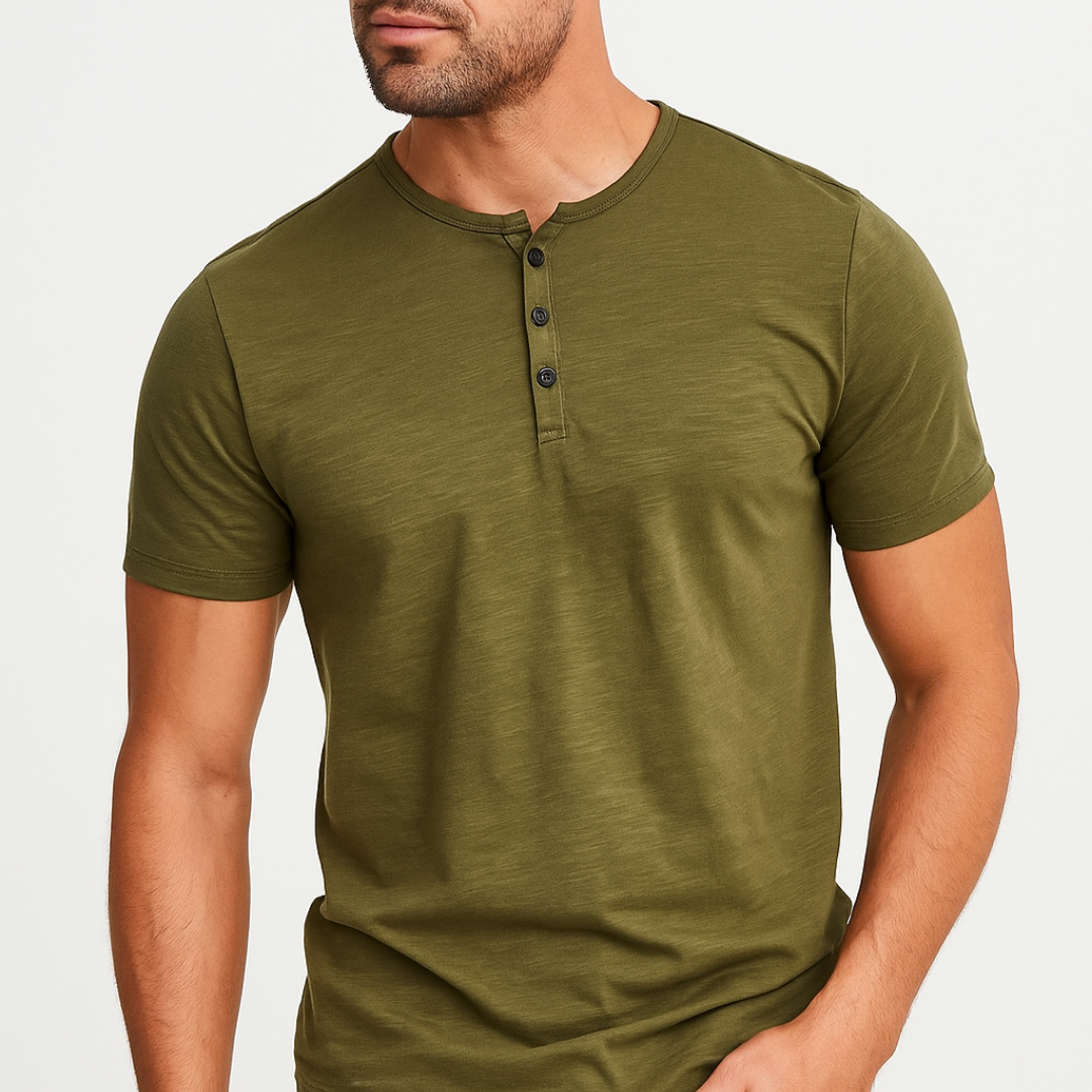 Καμπαρντίνα Henley - Γιακάς με Κουμπιά