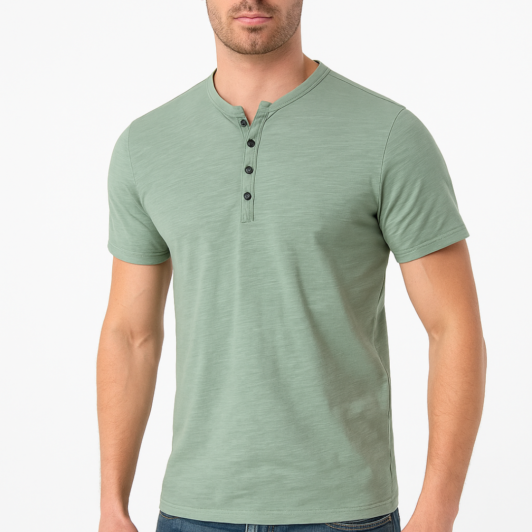 Καμπαρντίνα Henley - Γιακάς με Κουμπιά