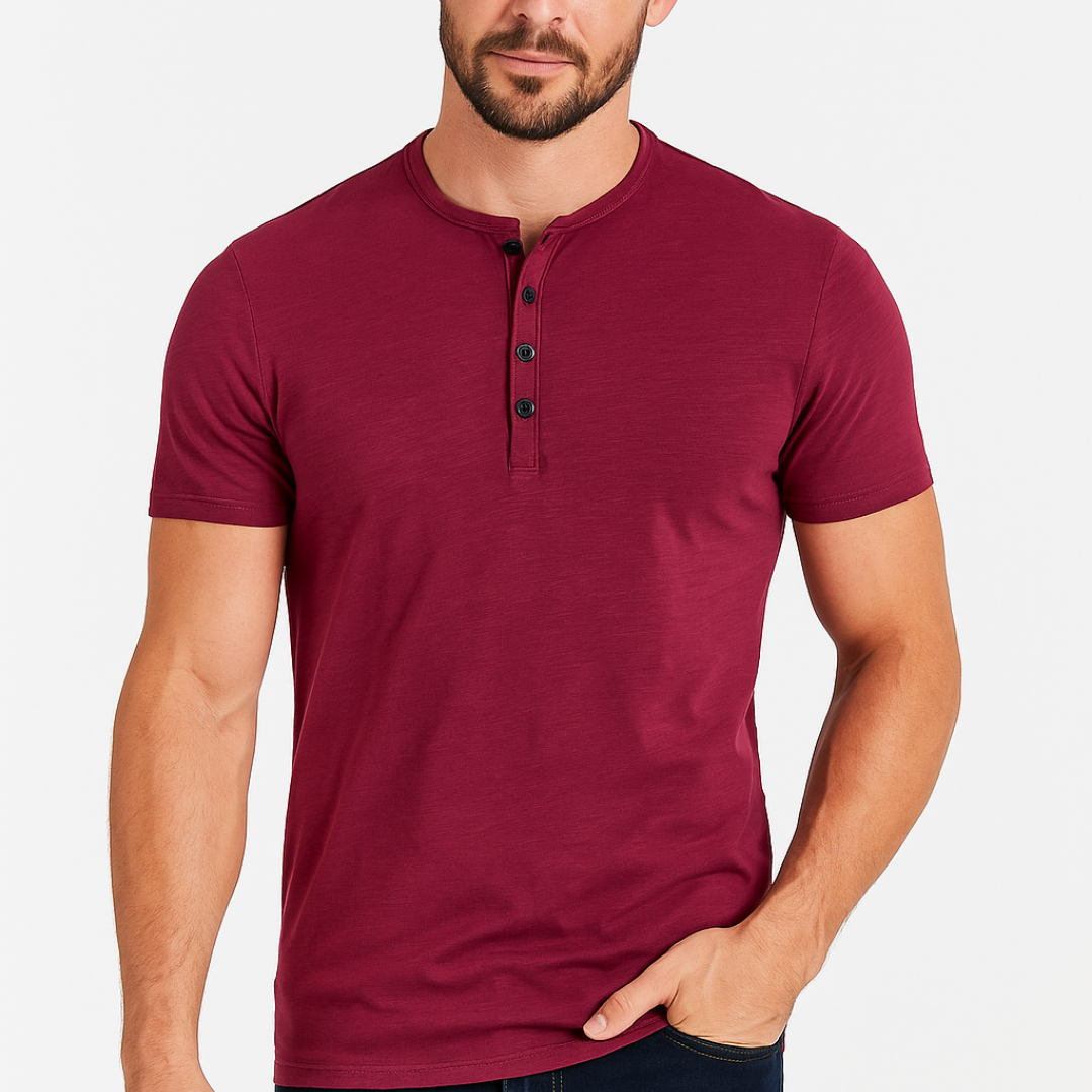 Καμπαρντίνα Henley - Γιακάς με Κουμπιά