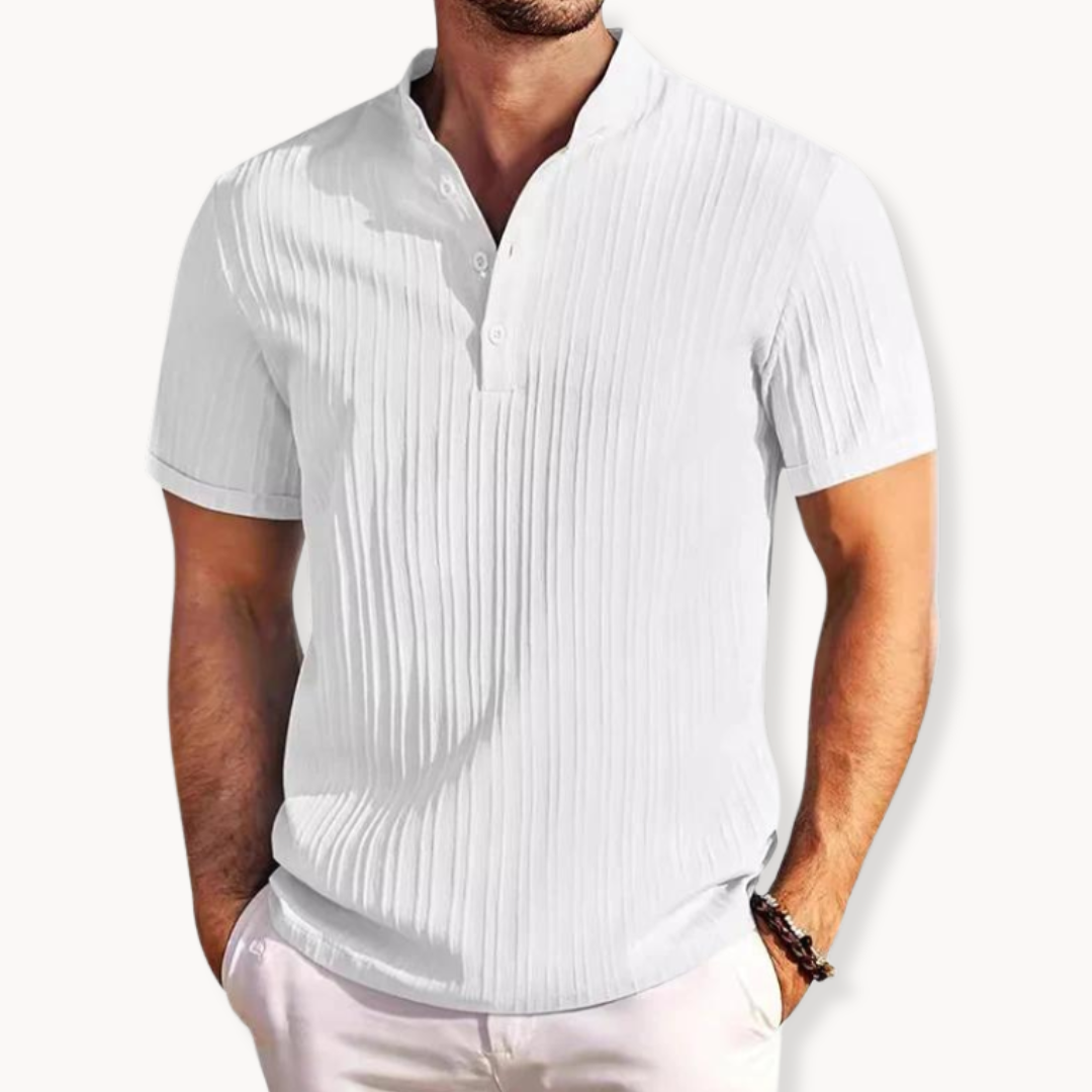 Καμπαρτίνα Henley - Κοντό Πλακέ Μπουτόν