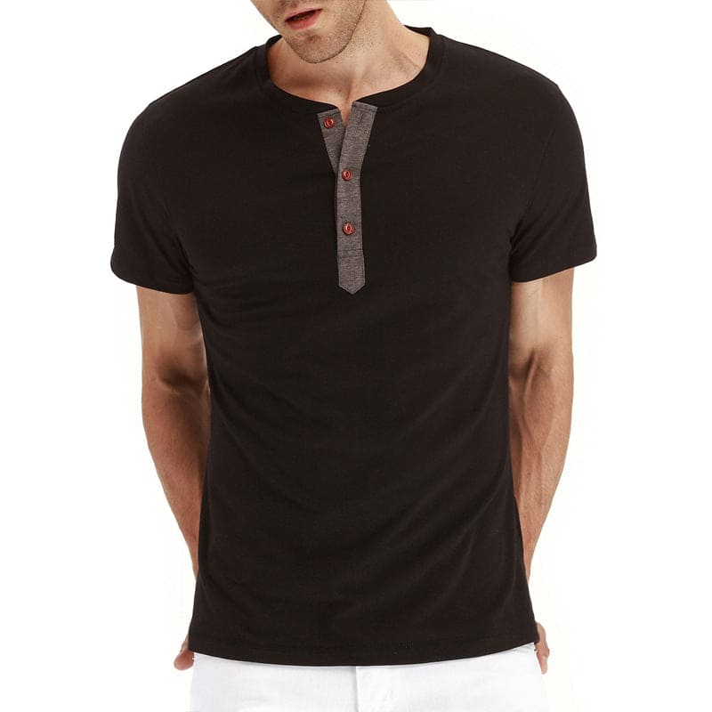 T-Shirt Henley - Μαλακό Πλέγμα Κολάρο
