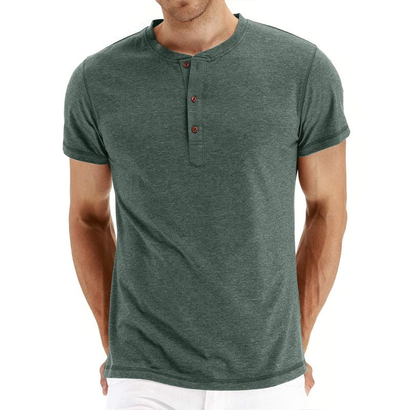 T-Shirt Henley - Μαλακό Πλέγμα Κολάρο