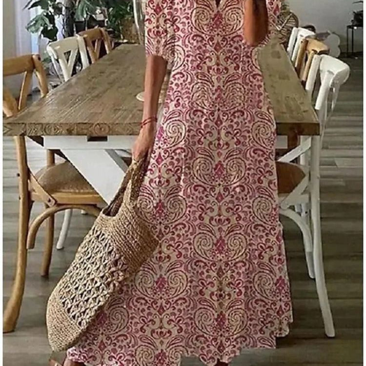 Kleoniki - Elegant Floral Velvet Maxi Dress