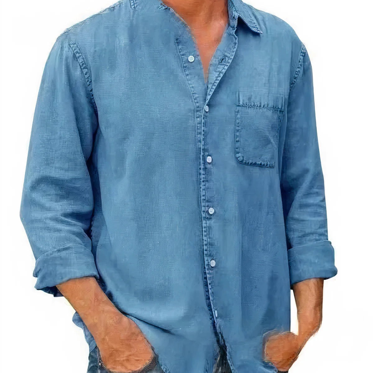 Πουκάμισο - Μείγμα Denim Μακρύ