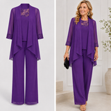 Estelle™ | Ρο flowing Jacket & Παντελόνι Wide-Leg Set
