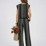 Αλέσια - Κομψό σετ δύο τεμαχίων με ρίγες