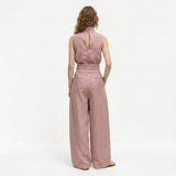 Madalena | Σετ Premium Λινό με Ψηλό Γιακά και Παντελόνια Wide Leg